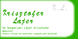 krisztofer lajer business card