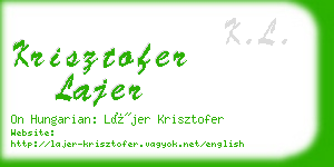 krisztofer lajer business card